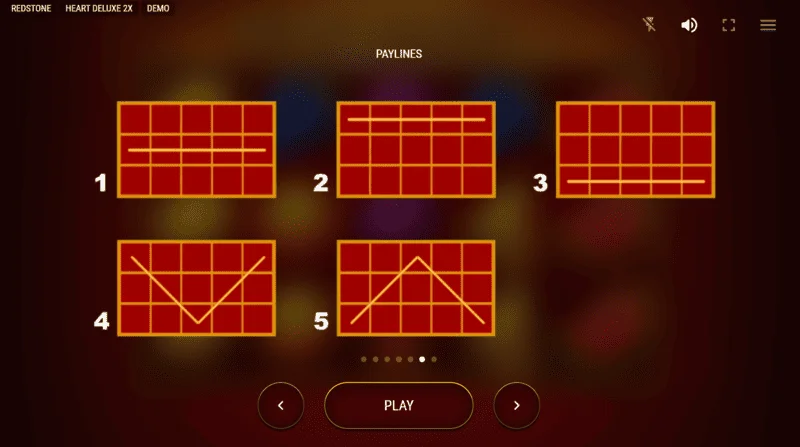Heart Deluxe 2x - öt nyerővonal séma balról jobbra